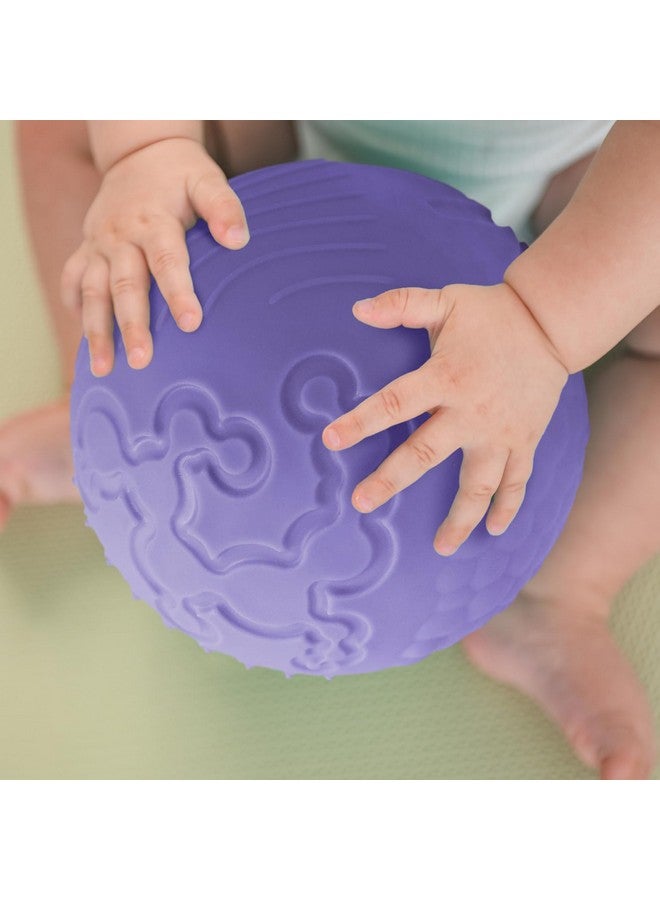 Edushape Texture-iffic Sensory Ball for Baby - 7" Purple Color Baby Ball That Helps Enhance Gross Motor Skills for Kids - Toddler Ball with 8 Sections of Different Tactile Patterns - Image 3