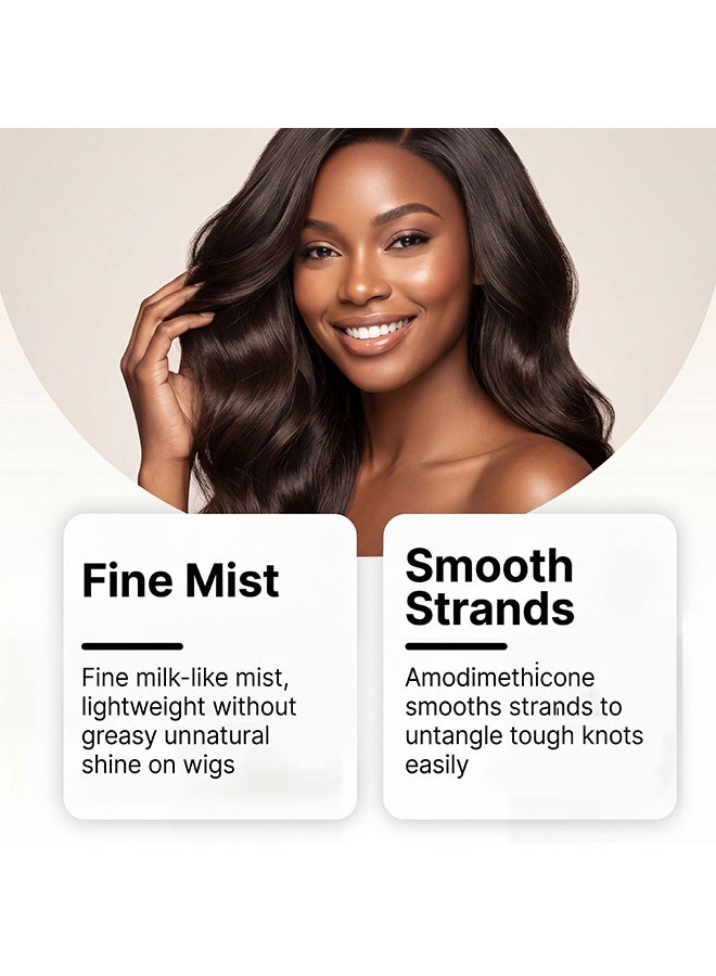 GleamXi Wig Milk Spray, Synthetic Wig Spray, Detangling, Frizz Control, Hydrating Conditioning, Shine Wig Care Spray, for Synthetic and Human Hair Wigs, Wig Accessories, 100ml - Image 3