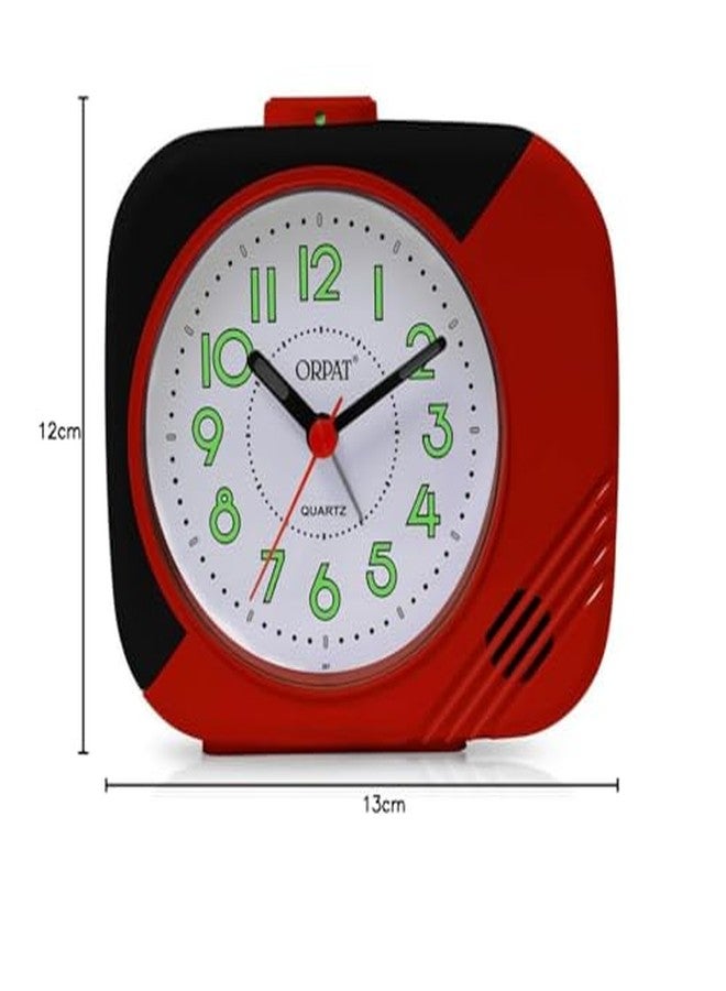 Ajanta Orpat Time Piece Beep Analog Alarm Clock (Small_130X120X60 mm) (Red), Plastic - Image 3
