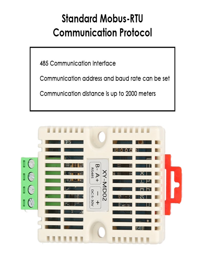 KKmoon RS485 Temperature Humidity Transmitter RS485 Modbus-TRU Temperature Sensor Temperature-Humidity Sensors Temperature and Humidity Monitoring XY-MD02 - Image 2