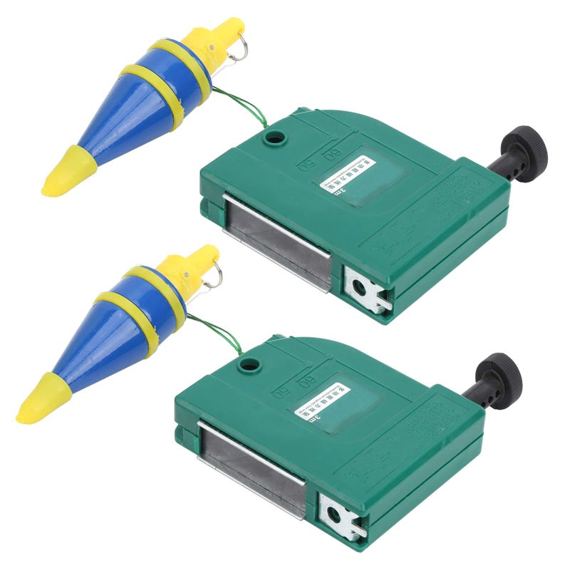 Green Magnetic Wire Hammer Line Plummet Bobs 2pcs 3m Alloy Steel Vertical Measurement Tool - Image 3