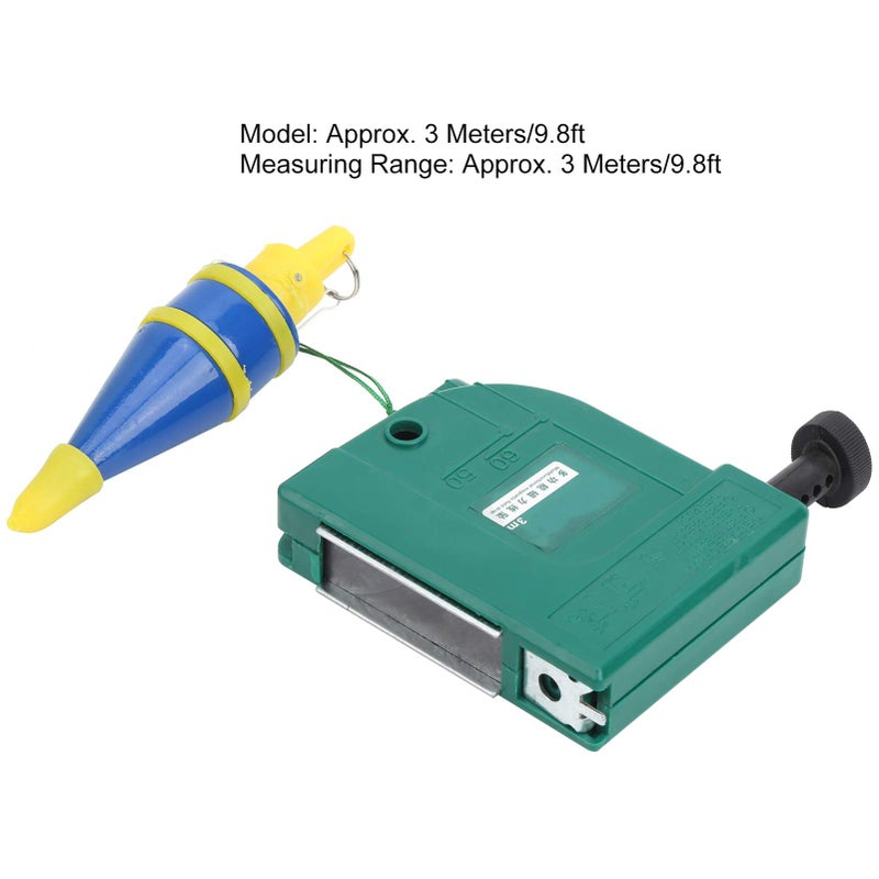Green Magnetic Wire Hammer Line Plummet Bobs 2pcs 3m Alloy Steel Vertical Measurement Tool - Image 4
