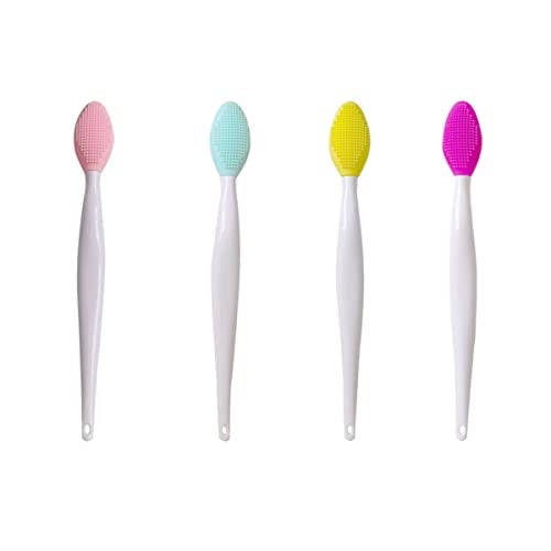 4 PCS Lip Scrub BrushDoubleSided Silicone Exfoliating Lip Brush Exfoliating Brush for Men Wome Doublesided Soft Lip Brush for Smoother and Fuller Lip Appearance