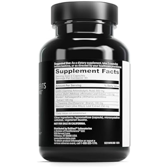 DAVINCI LABS Sleep Benefits - Melatonin-Free Sleep Support Supplement - Contains Maizinol, Shoden Ashwagandha, Suntheanine L-Theanine & More - Also Offers Stress Support - 60 Capsules. - Image 2