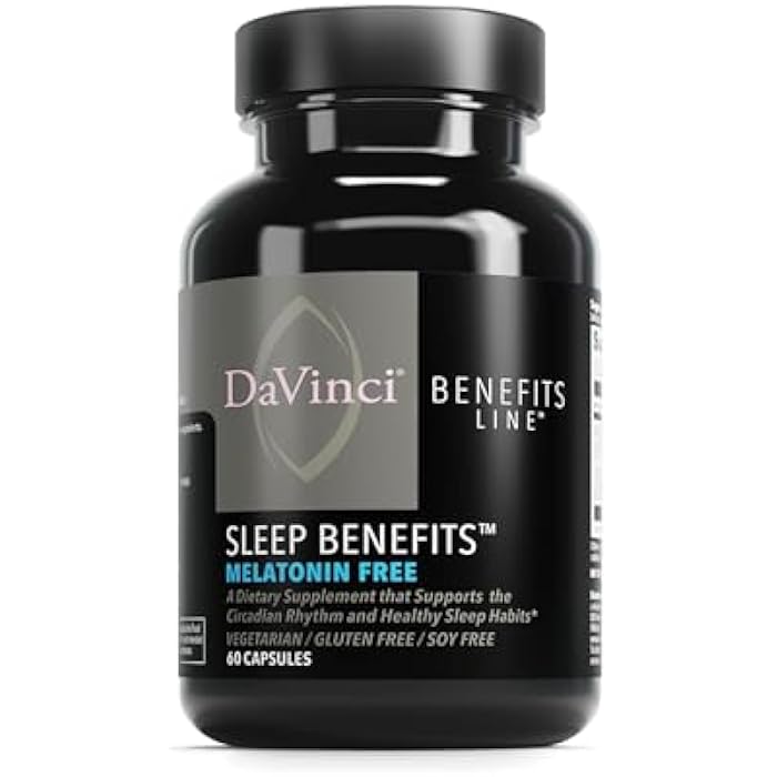 DAVINCI LABS Sleep Benefits - Melatonin-Free Sleep Support Supplement - Contains Maizinol, Shoden Ashwagandha, Suntheanine L-Theanine & More - Also Offers Stress Support - 60 Capsules. - Image 1