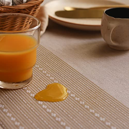 THE YARD HOUSE Wipeable & Anti-Slip Woven Table Cover - Desert Sand (Rectangle 4 Seater, 122cm X 183cm)| Protects Against Spills, Scratches & Damages | Family Dining, Party, Gifting - Image 4