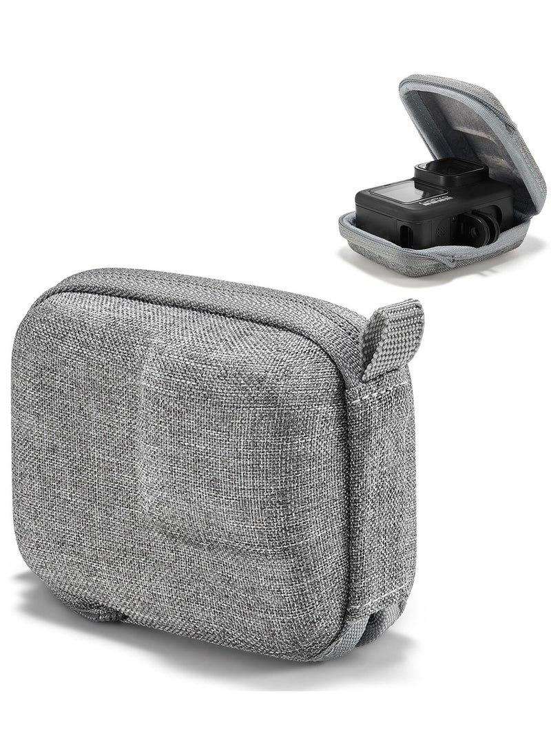 For GoPro Hero 12 / 11 / 10 / 9 / 8 / 7 Carrying Bag, Bottom Half Opening Design Supports Connecting Selfie Stick, Tripod Action Camera Accessories EVA Hard Mini Travel Storage Bag (Grey)  - Image 1