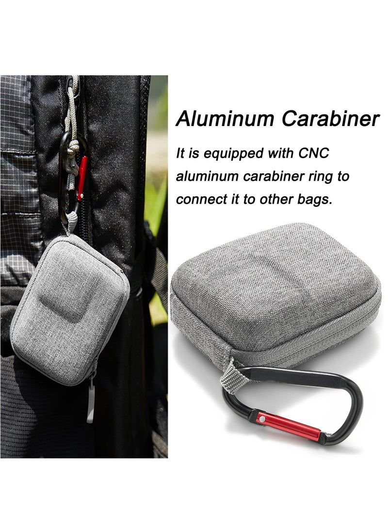 For GoPro Hero 12 / 11 / 10 / 9 / 8 / 7 Carrying Bag, Bottom Half Opening Design Supports Connecting Selfie Stick, Tripod Action Camera Accessories EVA Hard Mini Travel Storage Bag (Grey)  - Image 5