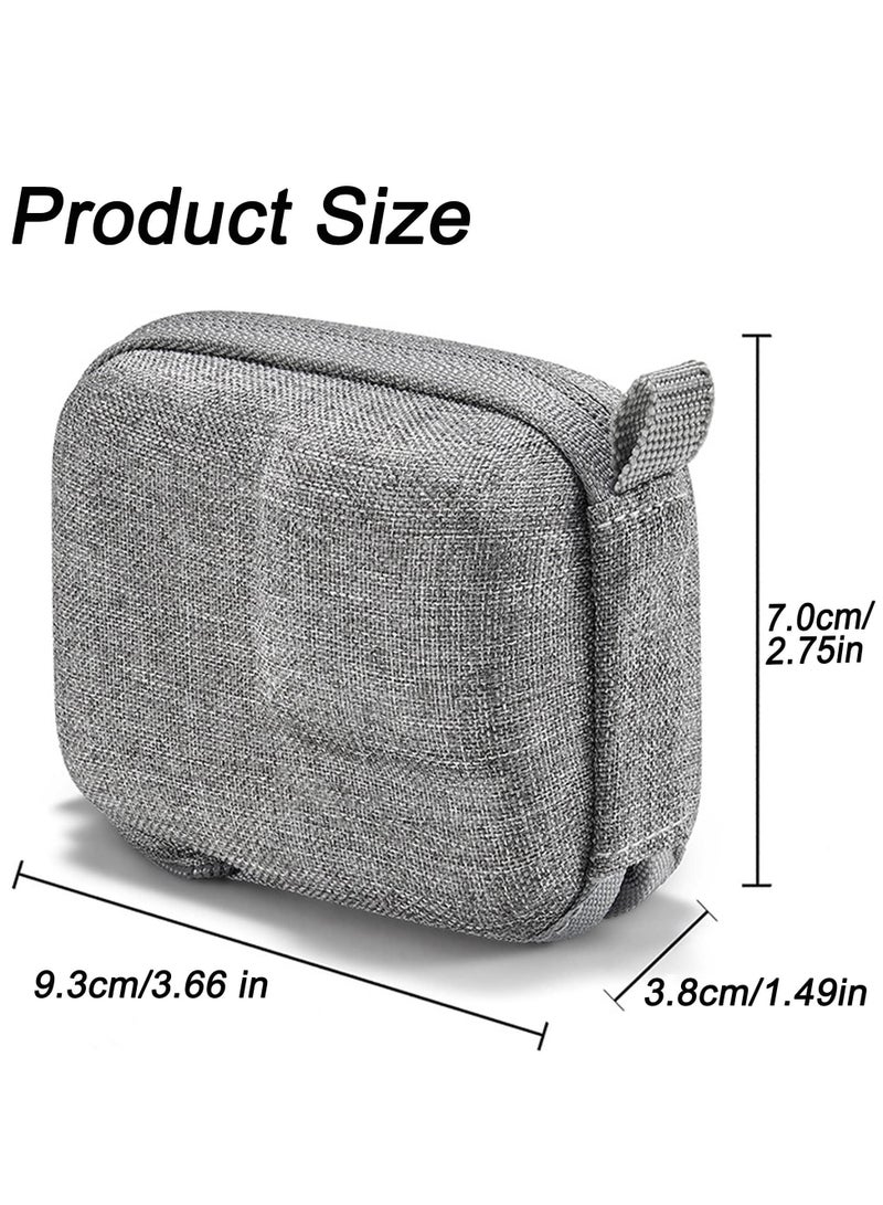 For GoPro Hero 12 / 11 / 10 / 9 / 8 / 7 Carrying Bag, Bottom Half Opening Design Supports Connecting Selfie Stick, Tripod Action Camera Accessories EVA Hard Mini Travel Storage Bag (Grey)  - Image 2