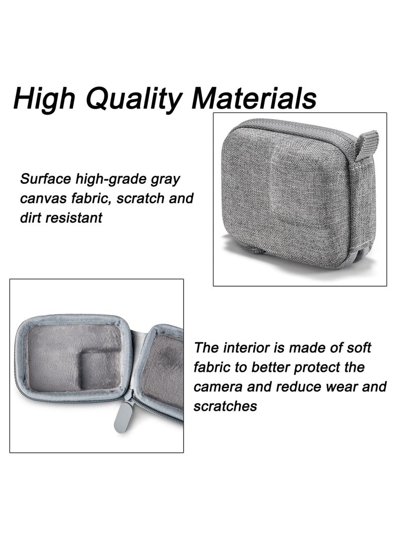 For GoPro Hero 12 / 11 / 10 / 9 / 8 / 7 Carrying Bag, Bottom Half Opening Design Supports Connecting Selfie Stick, Tripod Action Camera Accessories EVA Hard Mini Travel Storage Bag (Grey)  - Image 3