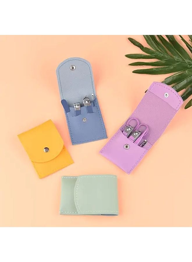 4 قطع من مجموعة العناية بالأظافر المهنية من الفولاذ المقاوم للصدأ الأخضر، تشمل مقصات الأظافر ومبرد، مع حقيبة سفر - Image 3