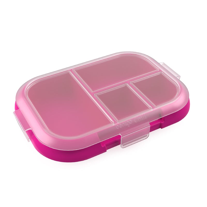 Bentgo Kids Chill Tray with Transparent Cover - Reusable, BPA-Free, 4-Compartment Meal Prep Container with Built-In Portion Control for Healthy, At-Home Meals & On-the-Go Lunches (Fuchsia/Teal) - Image 1
