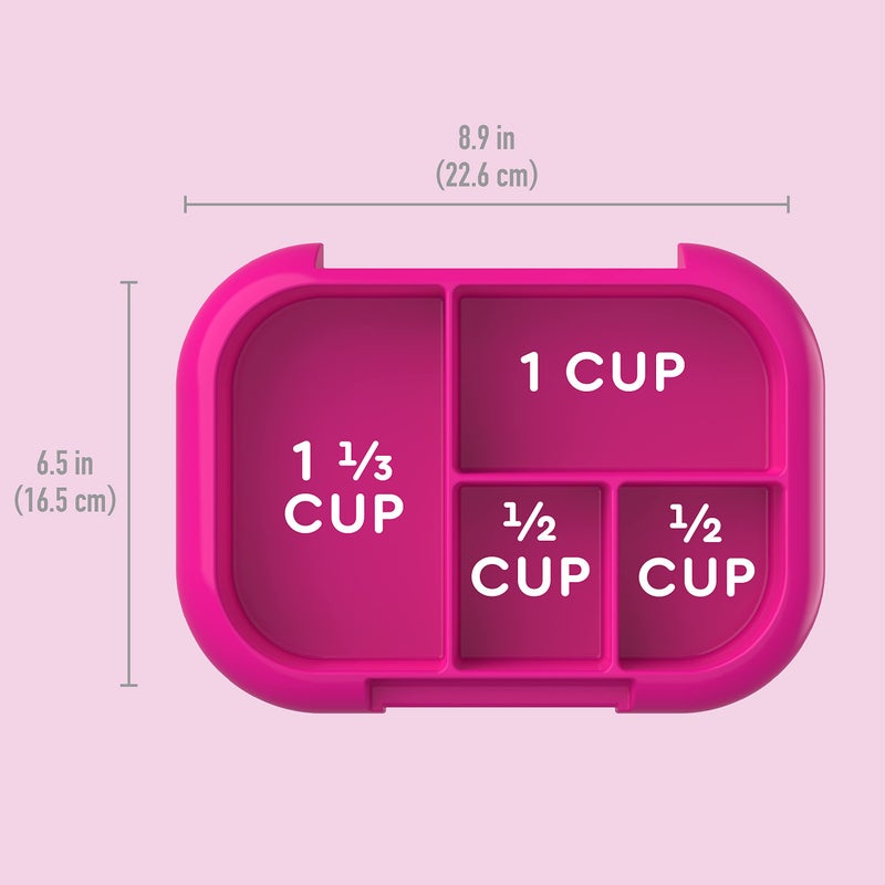 Bentgo Kids Chill Tray with Transparent Cover - Reusable, BPA-Free, 4-Compartment Meal Prep Container with Built-In Portion Control for Healthy, At-Home Meals & On-the-Go Lunches (Fuchsia/Teal) - Image 4