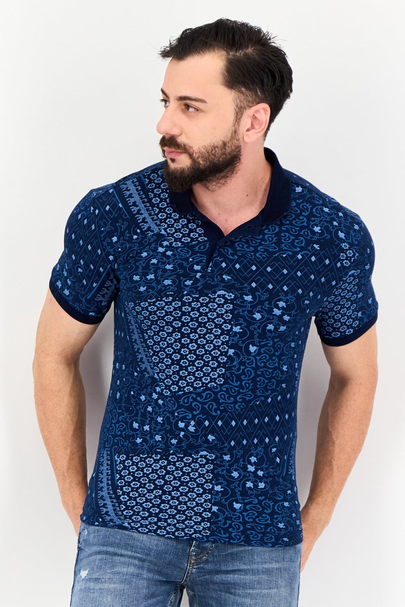 Levi's قميص بولو قصير الأكمام للرجال بتصميم مطبوع عادي، متعدد الألوان - Image 1