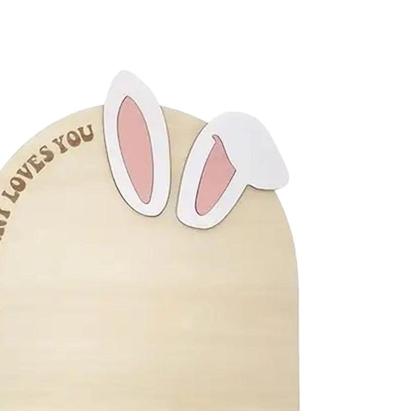 My First Easter Wooden Footprint Sign DIY Memorial Card Photo Prop Arched - Image 3