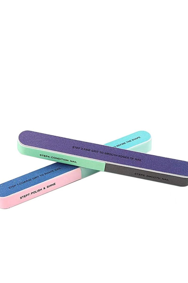 مسمار الإسفنج ملف مانيكير باديكير الرملي سطح مسمار الفن أدوات 7 على الوجهين المهنية الطباعة الأشعة فوق البنفسجية هلام تلميع مجموعة من 2 - Image 1