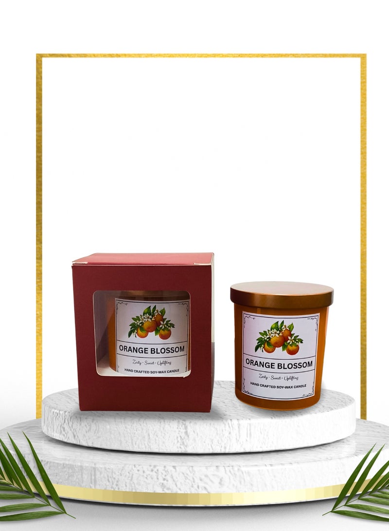 Orange Blossom Scented Candle Gift Set – Premium Soy Wax, 150ml – Made in UAE  - Image 1