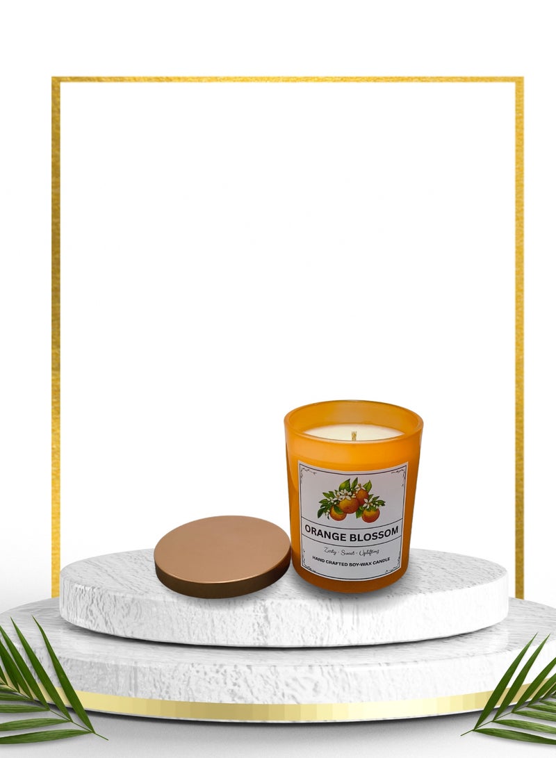 Orange Blossom Scented Candle Gift Set – Premium Soy Wax, 150ml – Made in UAE  - Image 2