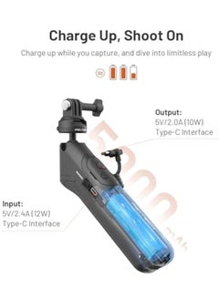 KASTWAVE Floating Hand Grip, CapLock MantisPod Power, Battery Grip Handle Mount for Insta360 X4, Charging Selfie Vlog Tripod Monopod, with 1/4" Adapter, Power Stick for Phone, Cameras Accessory for Insta360 X3  - Image 4