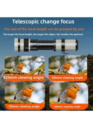 420-800mm F8.3 Manual Lens Tele Zoom Tele SLR Moon Exploration Bird Photography Scenery Made In China-Body Color:Black-macro4/3 System Interface - pzsku/Z524814F3600D3EA382CCZ/45/_/1742808212/e62d614d-43ae-41d1-a1b0-37125c7c337a