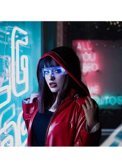General LED Light Up Glasses, Cyberpunk Glowing Mask Glasses, Unique 7 Colours Rechargeable Futuristic Style Party Glasses Cool Neon Funny Glitter Glasses Cosplay Glasses Bar Club Party Decoration Gift  - Image 2