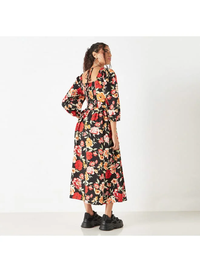 Lee Cooper Lee Cooper All-Over Floral Print A-Line Maxi Dress