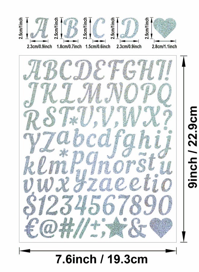Generic 10 PCS 1-inch Shiny Metal Texture Dual Tone Alphanumeric Stickers (5 Gold+5 Silver) Waterproof, Sunscreen, Oil Resistant, Scratch Resistant, Laser Technology Diy Decorative Stickers For Greeting Cards/gifts/home/car/nail Art/home Decoration Universal  - Image 3