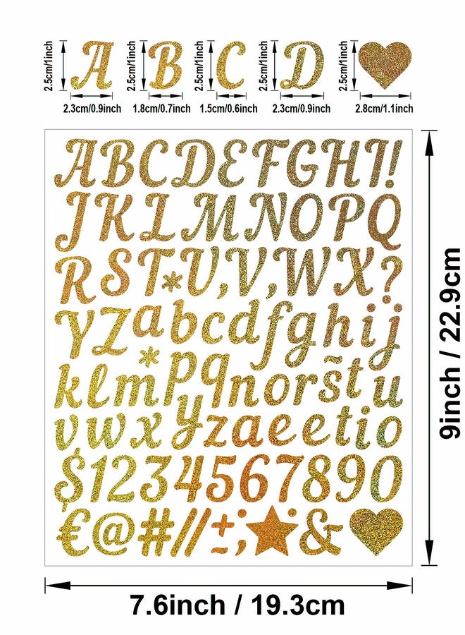 Generic 10 PCS 1-inch Shiny Metal Texture Dual Tone Alphanumeric Stickers (5 Gold+5 Silver) Waterproof, Sunscreen, Oil Resistant, Scratch Resistant, Laser Technology Diy Decorative Stickers For Greeting Cards/gifts/home/car/nail Art/home Decoration Universal  - Image 2