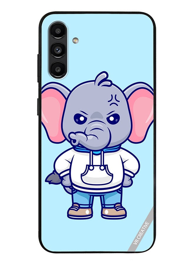 VR CREATIVE Protective Case Cover For Samsung Galaxy A13 5G Cute Angry Elephant Wearing Hoodie Design Multicolour - Image 1