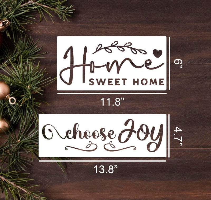 SUNVERSE Welcome Stencils for Wood Sign Family Words Stencils for Crafts Reusable Drawing Templates Stencil for Painting on Wood Wall Fabric DIY Crafts Decor - Image 2