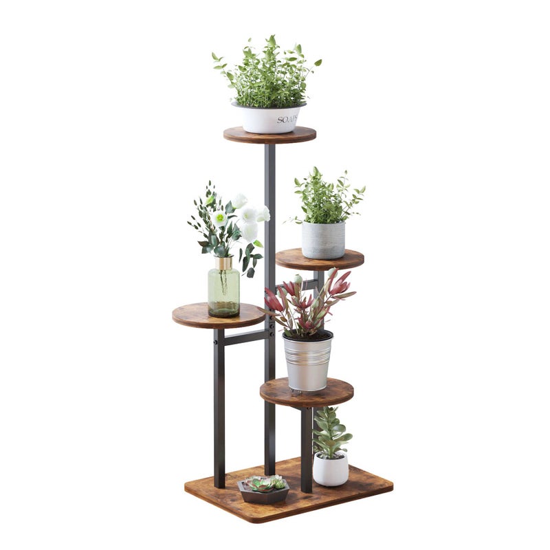VonDream 4 Tier Plant Stand Indoor Tiered Plant Stands for Indoor Plants Multiple Corner Flower Stand for Living Room MultiLayer Vintage Design Plant Shelf