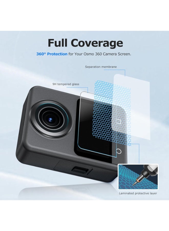 حزمة 2 واقي شاشة لكاميرا DJI Osmo 360، فيلم زجاج مقسى بدقة عالية لكاميرا Osmo 360، فيلم واقي مضاد للخدش 9H - Image 5