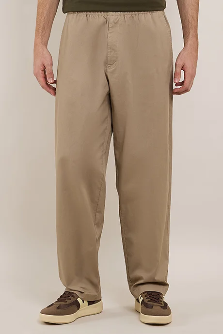 R&B Solid Knit Pants with Drawstring Waist