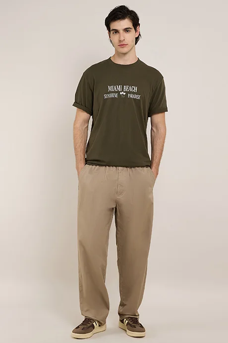 R&B Solid Knit Pants with Drawstring Waist