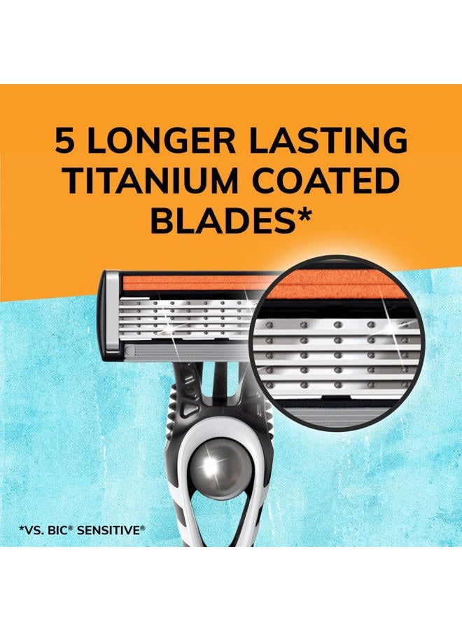 Bic شفرة فليكس 5 القابلة للاستخدام لمرة واحدة للرجال، شفرة للبشرة الحساسة لحلاقة ناعمة ومريحة وقريبة، مجموعة شفرات مكونة من 4 قطع - Image 2