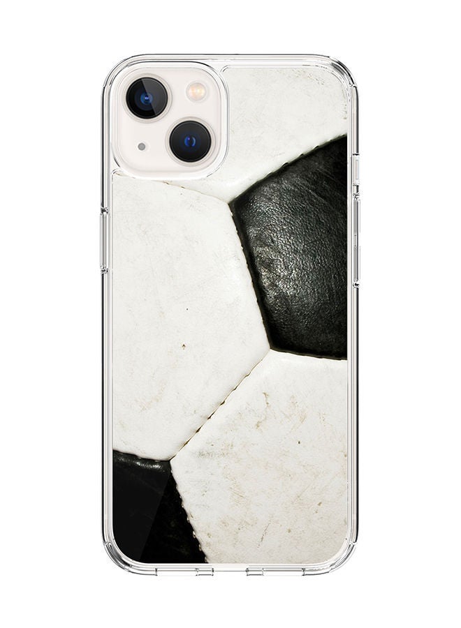 Stylizedd Classic Clear Case for Apple iPhone 14 Hybrid Soft Case Flexible Edges Anti Drop TPU PC Gel Thin Transparent Cover [ Designed for Apple iPhone 14 ] - Football (Soccer Ball) Full Print - Image 1
