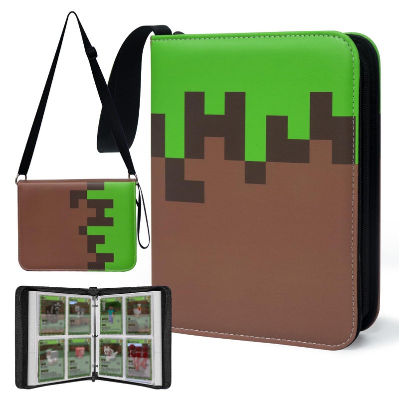 WTVIDAS Card Binder with Shoulder Strap, 4 Pocket with 50 Sleeves up to 400 Cards, Waterproof Card Storage Book for Boys, Game Cards Display Case - Image 1