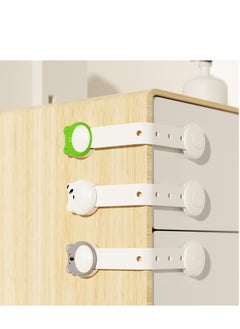 Excefore 3 PCS Baby Proofing Cabinet Lock, Cartoon Shape Child Proof Safety Locks, 3M Strong Adhesive ABS Material No Drilling, Adjustable Strap Latches to Cabinets, Drawers, Cupboard, Fridge,Door  - Image 1