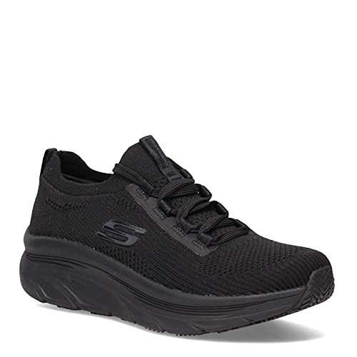 SKECHERS أحذية سكيشرز النسائية للعمل بتصميم مريح: ديلوكس ووكر SR - أحذية سليب أون أوزيما، سوداء، 7.5 - Image 2