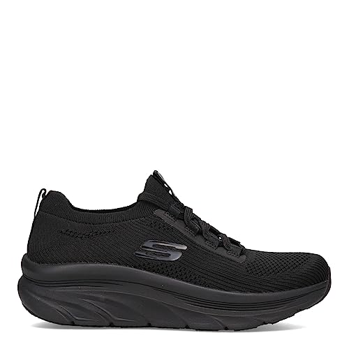 SKECHERS أحذية سكيشرز النسائية للعمل بتصميم مريح: ديلوكس ووكر SR - أحذية سليب أون أوزيما، سوداء، 7.5 - Image 3