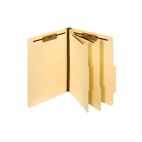Pendaflex Manila Classification File Folders, 2 Dividers, 2" Bonded Fasteners, 2/5 Tab Cut, Letter Size, Manila, Box of 10 (24000P), Specialty - Image 1