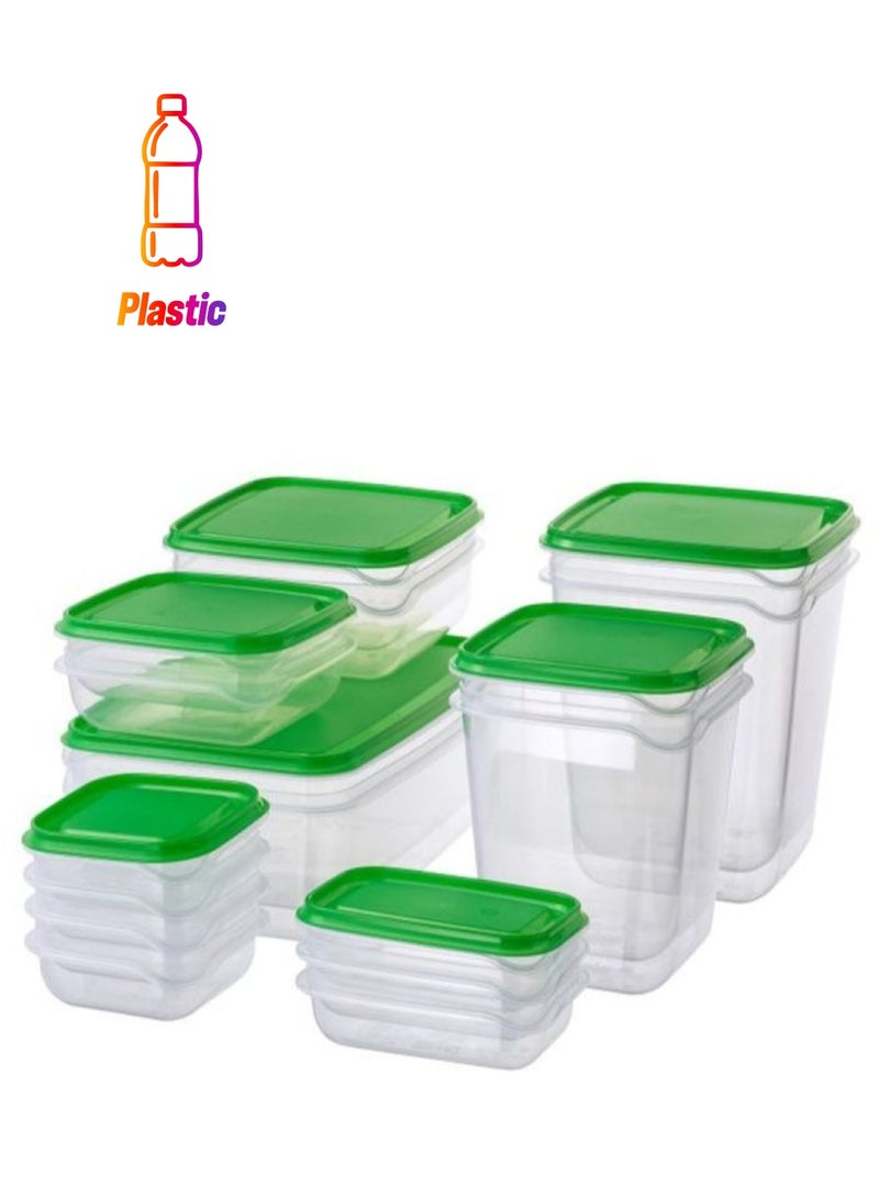 Pruta Plastic Food Containers With Lid 17Pieces - Image 1