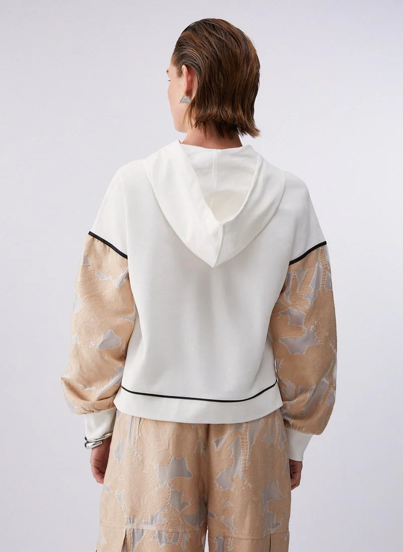 Liu Jo Hooded Sweatshirt with Organza Details