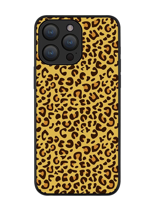 Stylizedd Cover for iPhone 15 Pro Max Case Rugged Black Slim fit Soft Flexible Anti Drop TPU Gel Thin Protective Phone Cases - Leopard Skin Print - Image 1