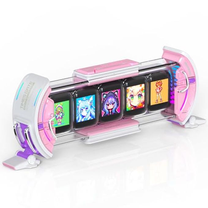 Divoom Times Gate Cute Gaming Digital Clock with Smart App-Controlled, Support Weather Forecast, Stock Market/Exchange Rate, Social Media, Pixel Art Display for Gamers & Home Office Decor (Pink) - Image 4