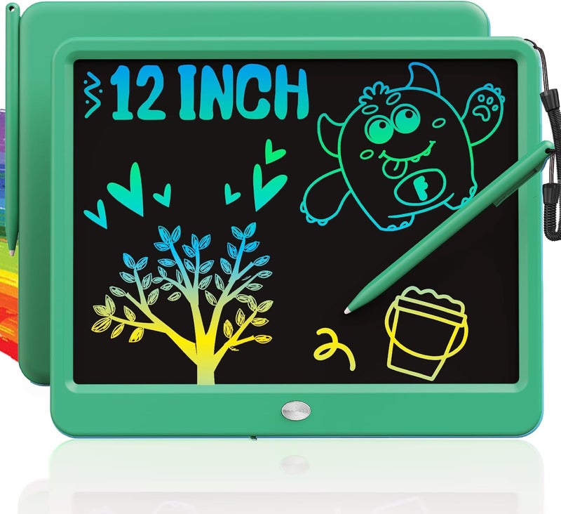 TEKFUN LCD Writing Tablet for Kids Boys Toys, 12 Inch Erasable Doodle Board Colorful Drawing Pad, Board Games Outdoor Travel Toys Gifts for Toddlers Boys Adults (Green) - Image 1