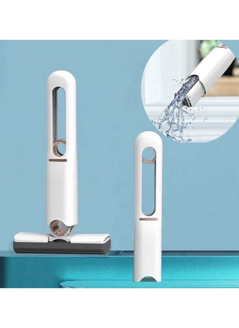 DubaiGallery Portable Mini Sponge Mop, Squeeze Mop,Use Wet & Dry for Cleaning in Small Spaces, Kitchen Household mop,Hands-Free Lazy Replaceable Mop Head, Window Glass Sponge Cleaner.  - Image 2