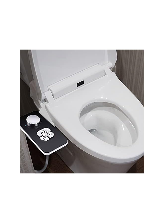 The Bros Bidet Attachment - The Non-electric Cold Water Bidet Toilet Seat Attachment with Pressure Controls,Retractable Self-cleaning Dual Nozzles for Frontal & Rear Wash - Black - Image 2