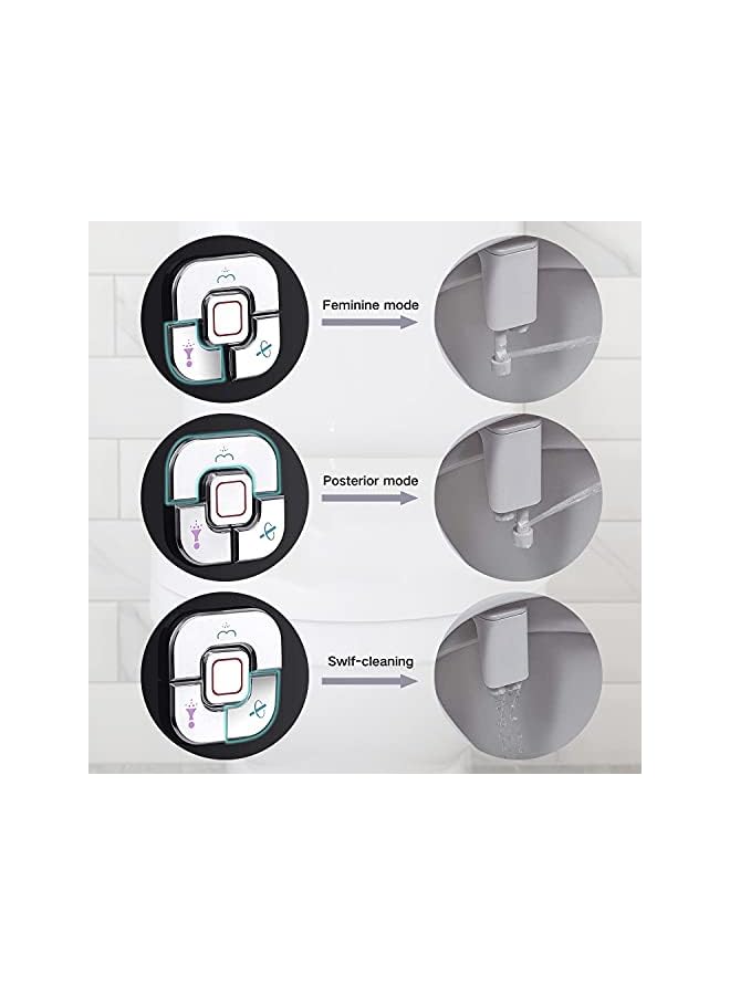 The Bros Bidet Attachment - The Non-electric Cold Water Bidet Toilet Seat Attachment with Pressure Controls,Retractable Self-cleaning Dual Nozzles for Frontal & Rear Wash - Black - Image 4