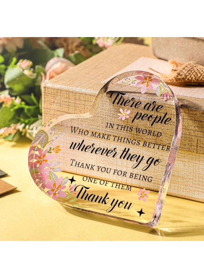 Yinder Thank You Gift for Women Inspirational Gift Office Coworker Gifts Graduation Gift for Friends Classmates Colleague Leaving Job Farewell Gift Teacher Appreciation Keepsake(Heart Flower) - Image 2